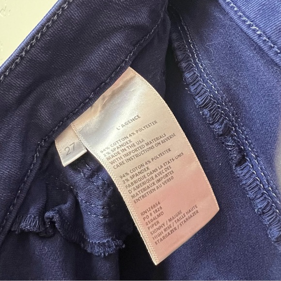 L’Agence Piper Stargazer navy blue skinny jeans gold buttons 27 - Picture 10 of 12